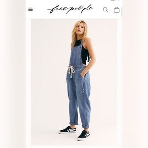 FP Jackie Denim Overalls Sz M